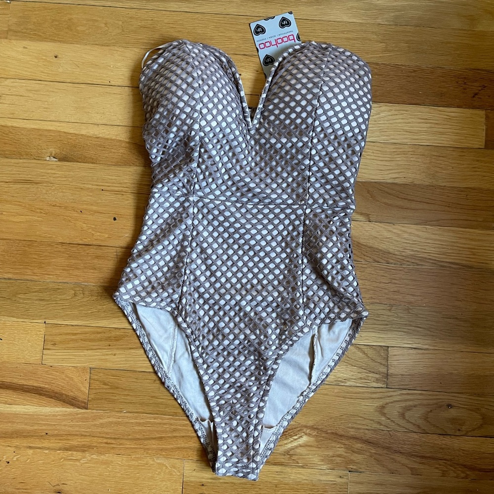 Large Mesh Bandeau Bodysuit (BRAND NEW)